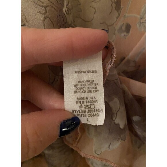 Win Win Apparel Pink Floral Duster Sz. L - Picture 4 of 4